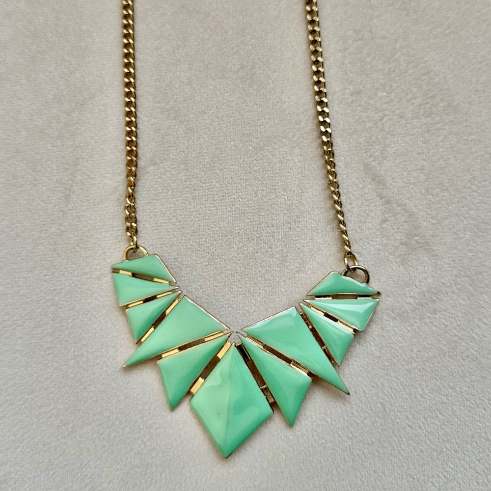 Mint Green Geometric Necklace